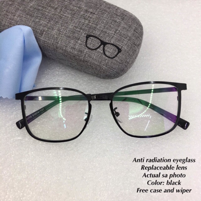 anti radiation metal frame eyeglasses for unisex replaceable lens good quality 90110 Shopee