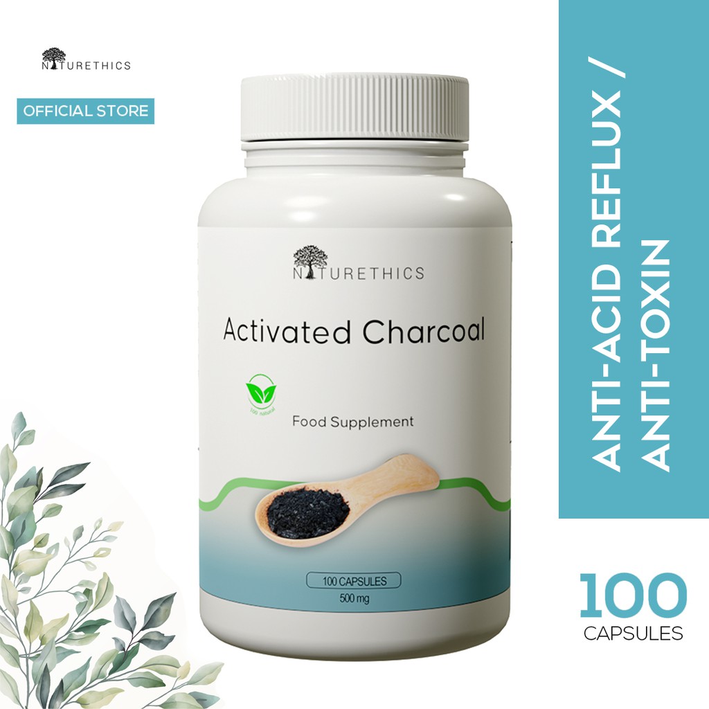 Naturethics Activated Charcoal Capsules Treat Severe Poisoning (100
