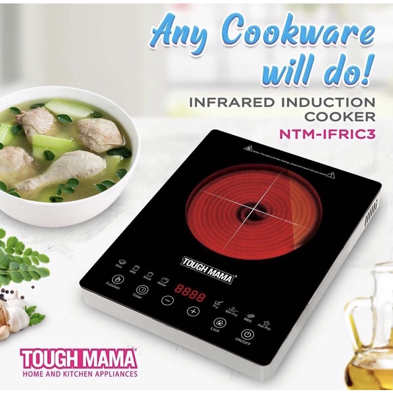 Tough Mama NTMIFRIC3 Infrared Induction Cooker Black Crystal Plate