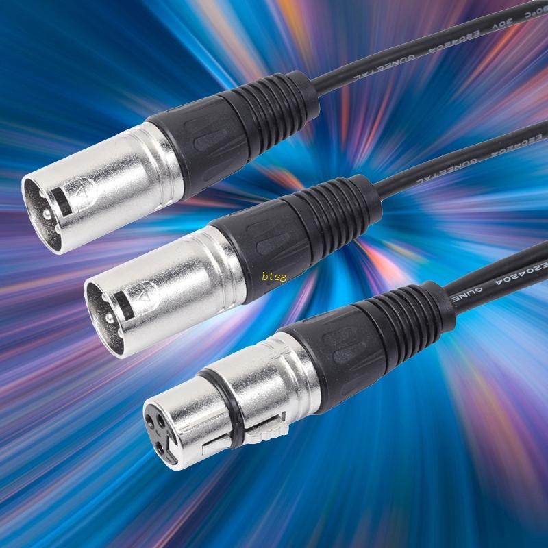 btsg XLR Splitter Y Cable 1 Female to 2 Male, Balanced XLR Breakout