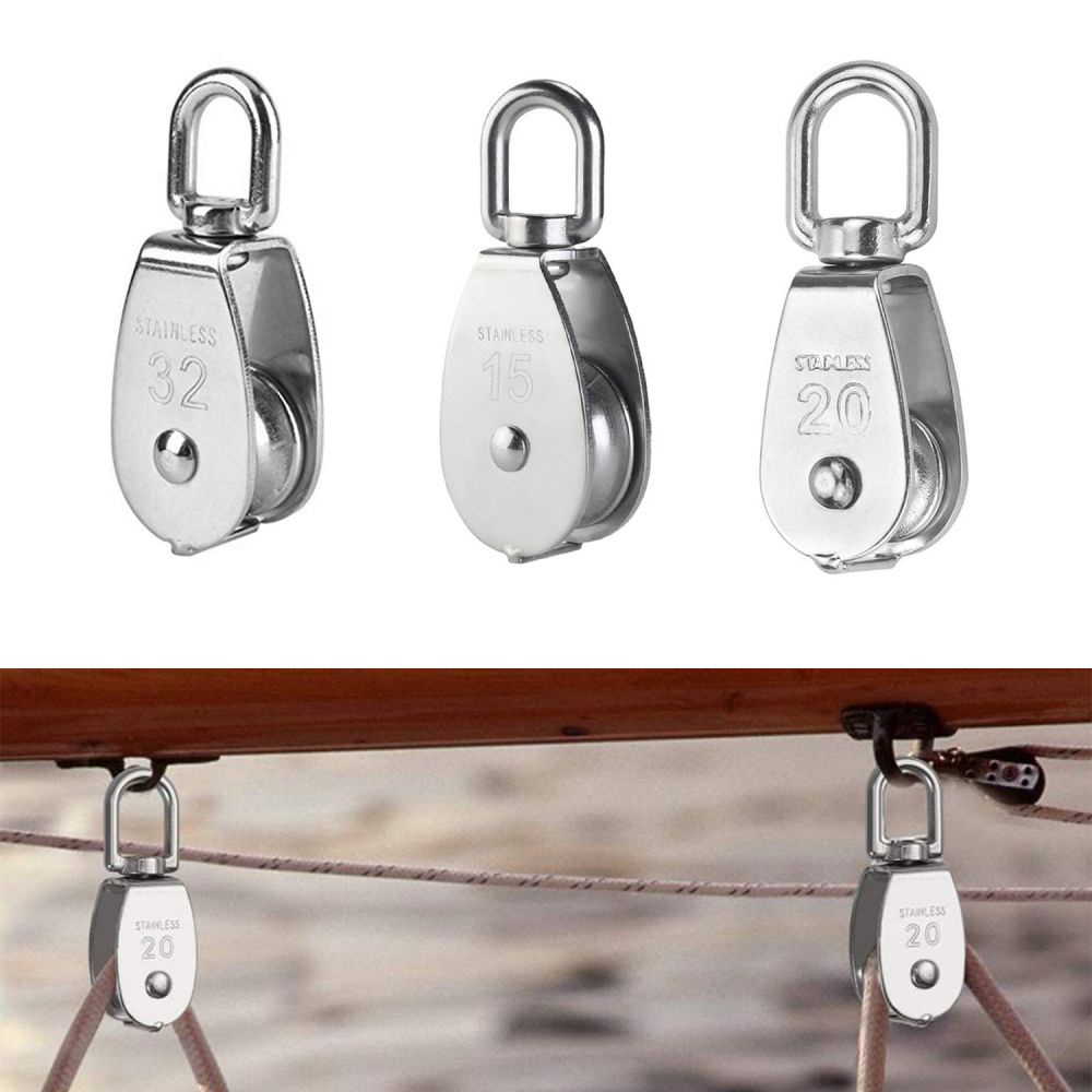 Stainless Steel Single Pulley Swivel Lifting Rope Crane Fixed Pulley