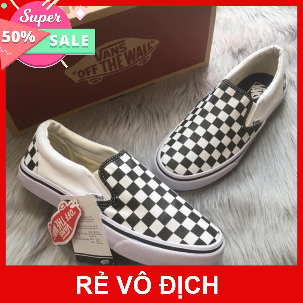 Slipons With Checked Pattern In Black And White Vietnamese Product