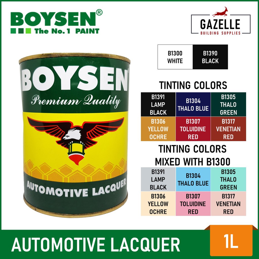 Boysen Automotive Lacquer Tinting Colors 1L Shopee Philippines