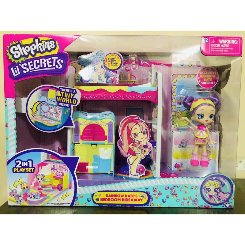 Shopkins Lil' Secrets Rainbow Kate's Bedroom Hideaway Playset (XL box