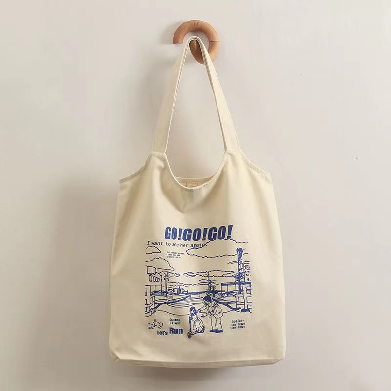 Korean Style Fashion Canvas Personalize Tote Bag Shoulder Bag with