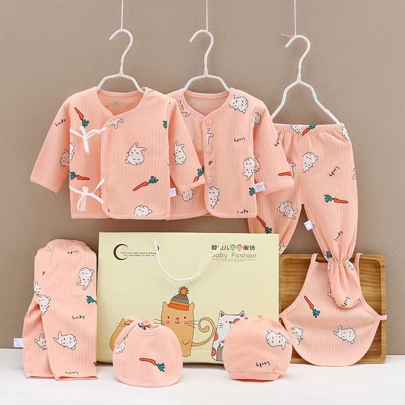 BELOVE 7pcs/set Organic Cotton Newborn Clothes Set Baby Clothes Gifts