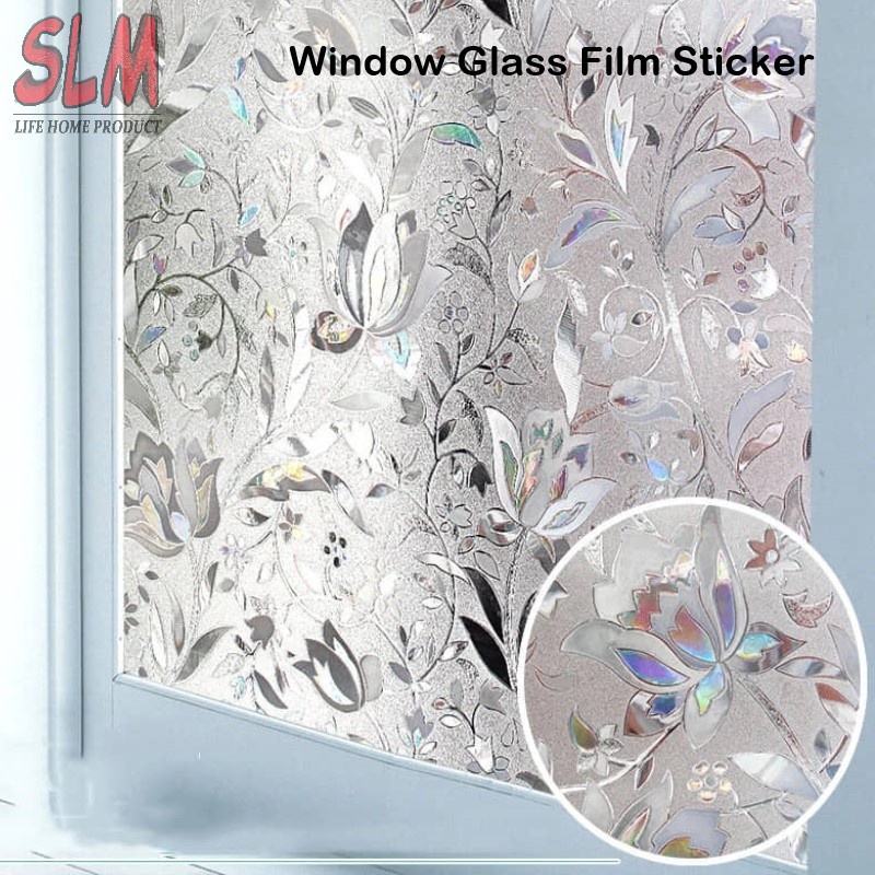 Window Film Sticker Privacy Decorative Glass Film DIY Adhesive Free