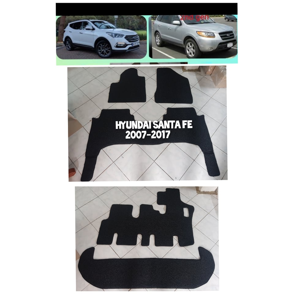 Hyundai Santa Fe 20072017 2nd 3rd gen nomad rubber car mat with piping Sta Fe nomad custom