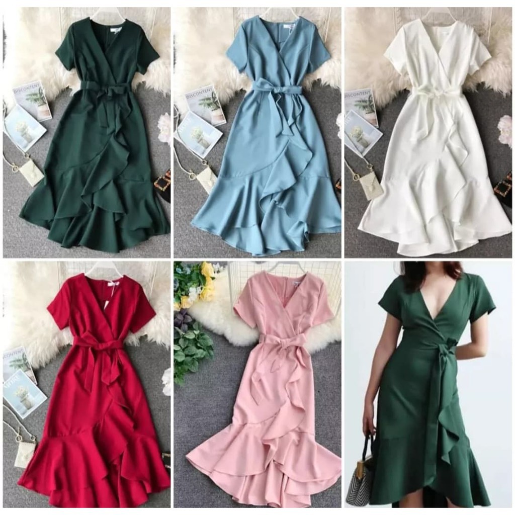 FREE SHIPPING & COD Best Seller Mariel VNeck Ruffle Dress for Women on