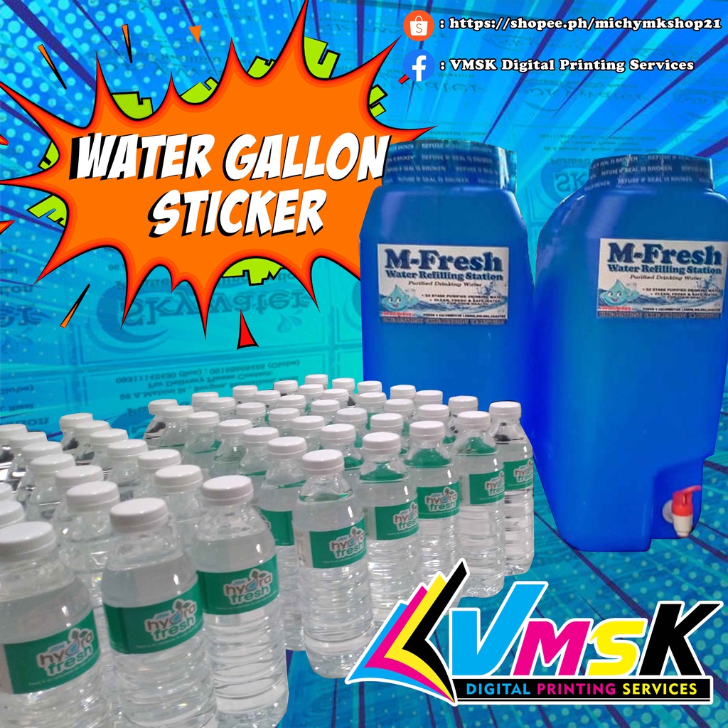 CUSTOMIZED WATER GALLON STICKER LABEL | Shopee Philippines
