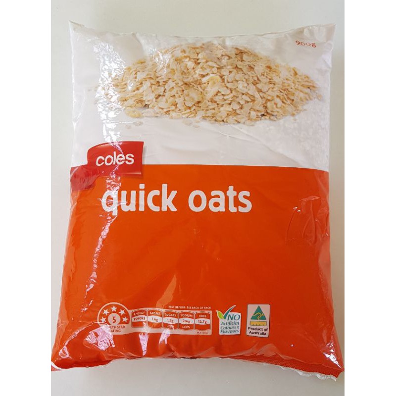 Coles Quick Oats Oatmeal 900g AUSTRALIA Shopee Philippines