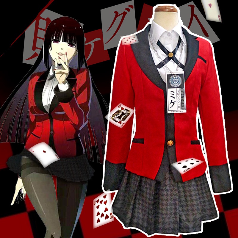 Japanese Anime Cosplay Costume Kakegurui Yumeko Jabami School Girls