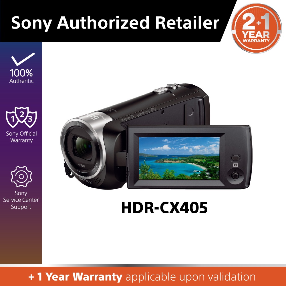 Sony HDRCX405/ CX405 Handycam® with Exmor R™ CMOS sensor with Optical SteadyShot™ and