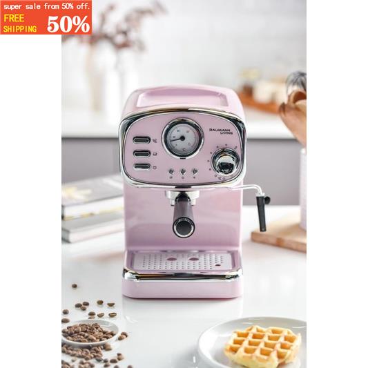 Pink retro espresso machine with milk frother Shopee Philippines