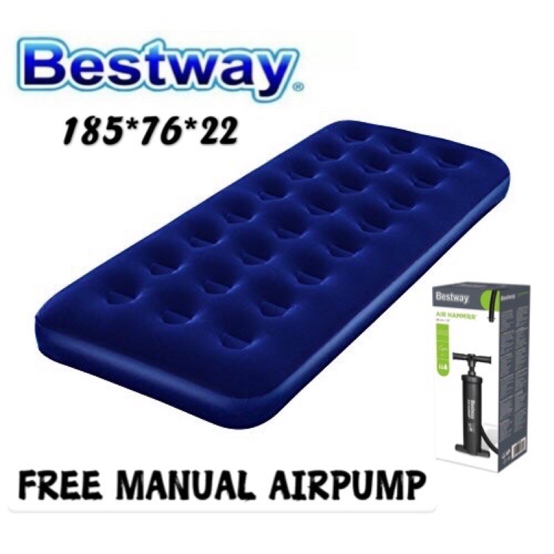 Bestway Single Airbed with FREE Manual Airpump 67000 Shopee Philippines