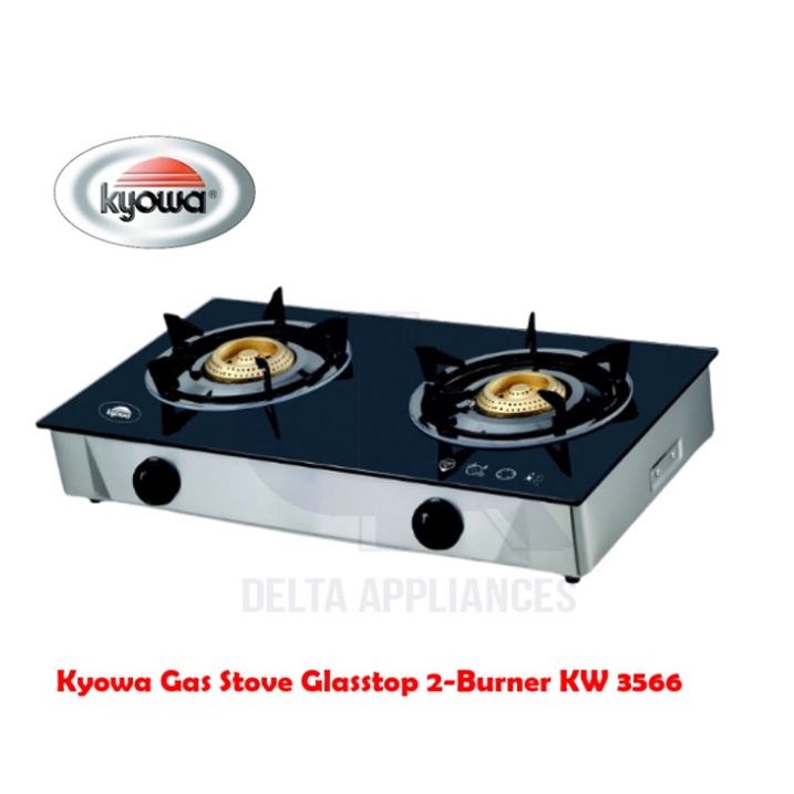 Kyowa Gas Stove Double Burner Glass Top/Stainless Steel Gas Stove(KW