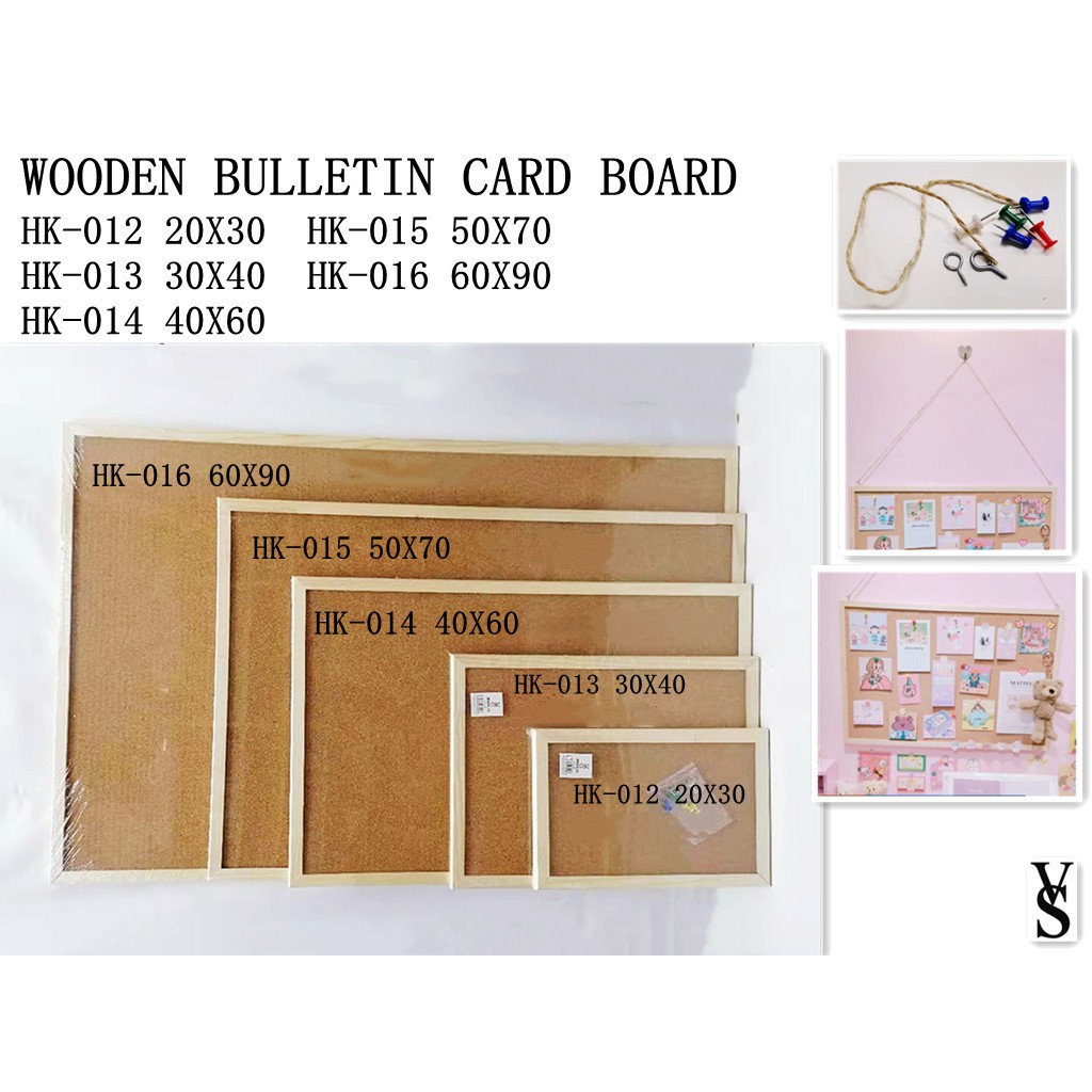 [VS] WOODEN CARD BOARD FOR STICKY NOTES AND PICTURES DIY DECORATION