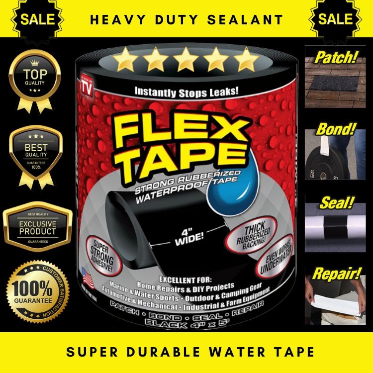 Original Strong Flex tape Rubberized waterproof seal, roof pool tube