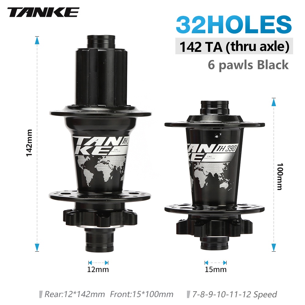TANKE 32 36 Holes Mtb Bike Hub 6 Pawls 3 Teeth Bearing 120 Clicks