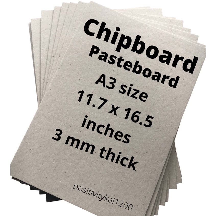 (Positivity) 3mm Chipboard / Pasteboard A3 size, Extra Thick 3mm