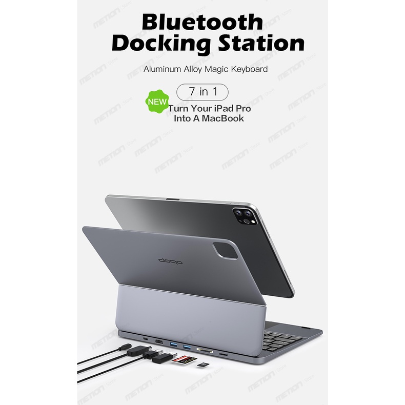 Aluminum Alloy Docking Station Magic Keyboard 7in1 Strong