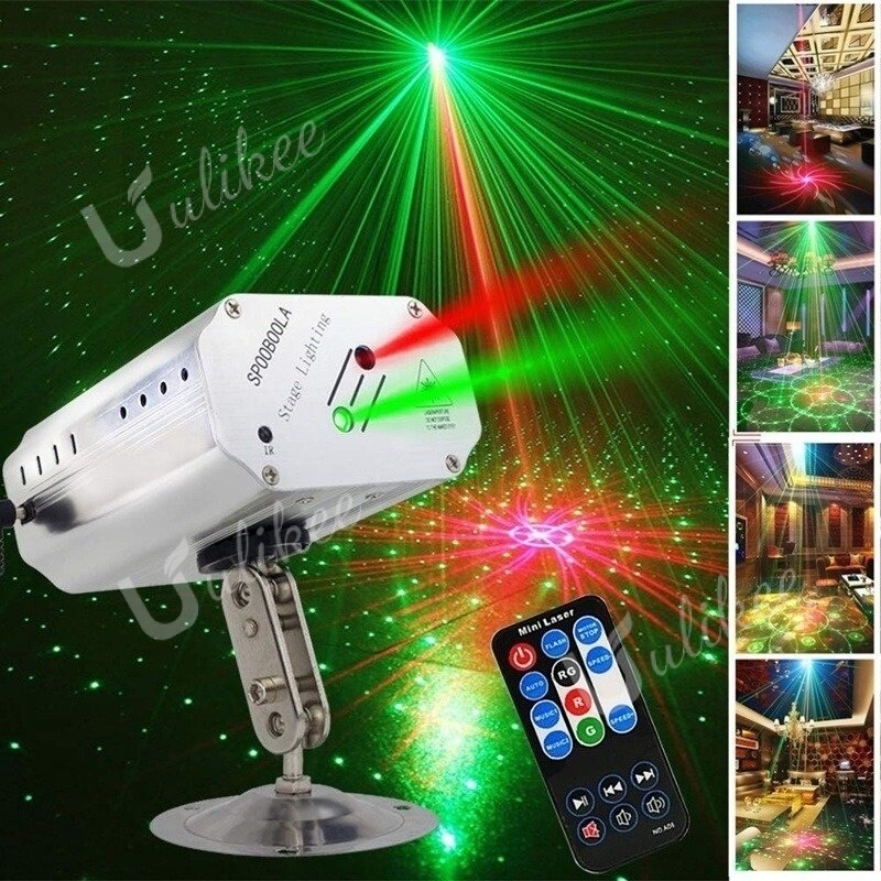 Ulikee Laser RGB Stage Strobe DJ Lights by Sound Activated IR Remote