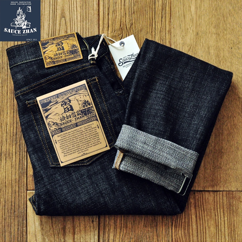 Sauce zhan EX310BOThunder Jeans for Men Furinkazan Selvedge Raw Denim