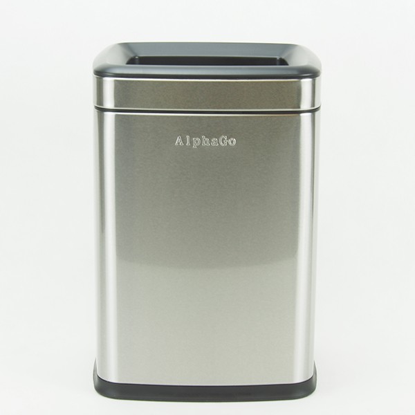 Stainless Steel Trash Can Without Lid Rectangular Shape Black Plastic