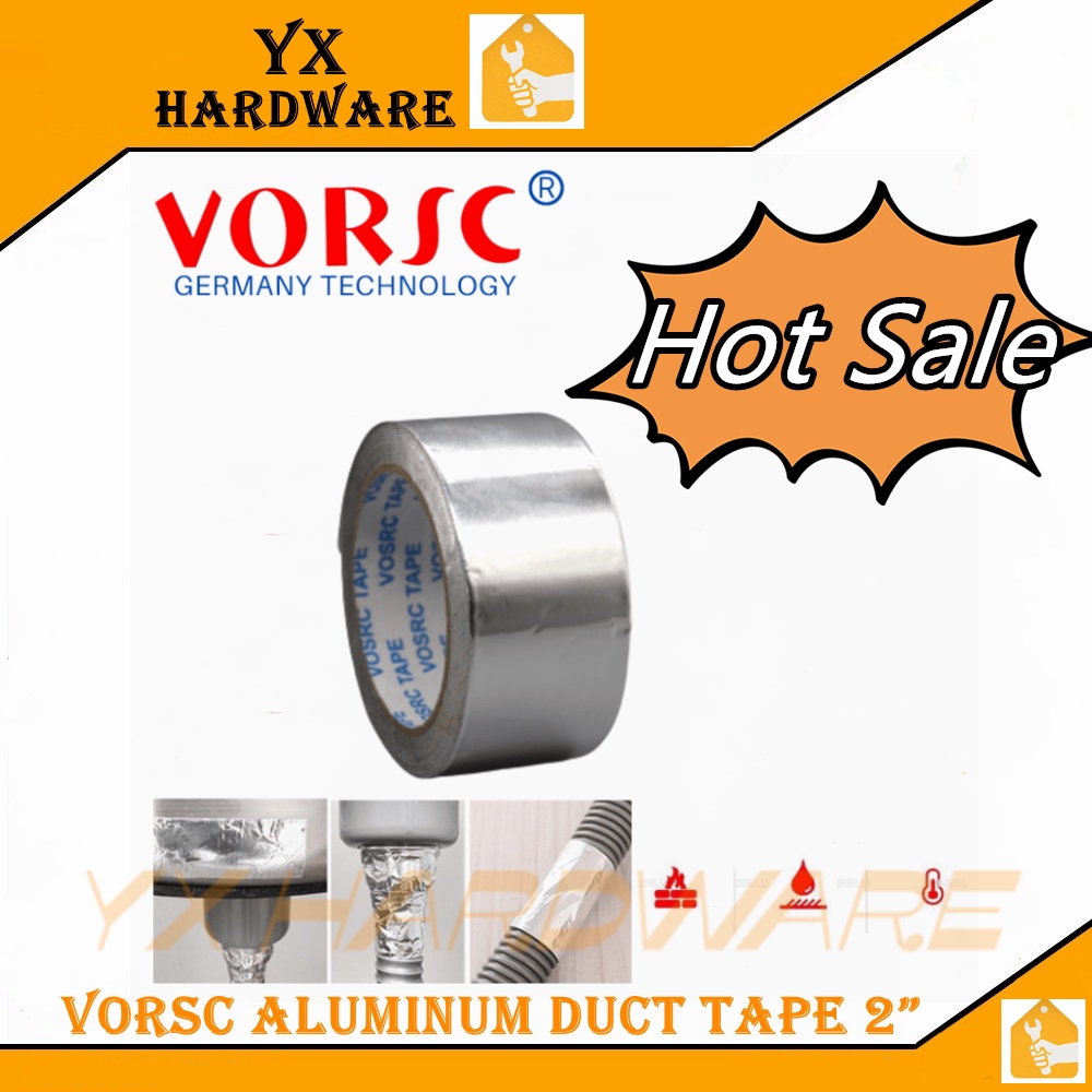 VORSC Aluminum Duct Tape 2" Foil Heat Shield Adhesive Sealing Tape