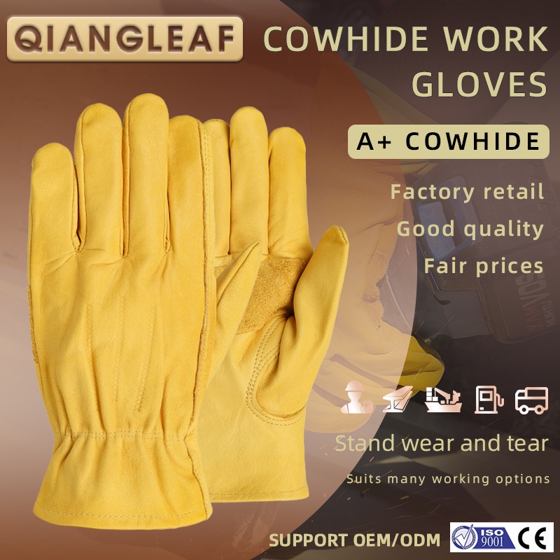 Men's 3ZG Thin Top Layer Cowhides Leathers working glove leather