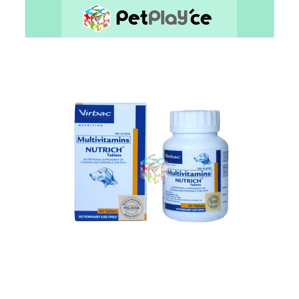 Virbac Nutrich Multivitamins Tablet 100 ORIGINAL 60 Tablets Meds