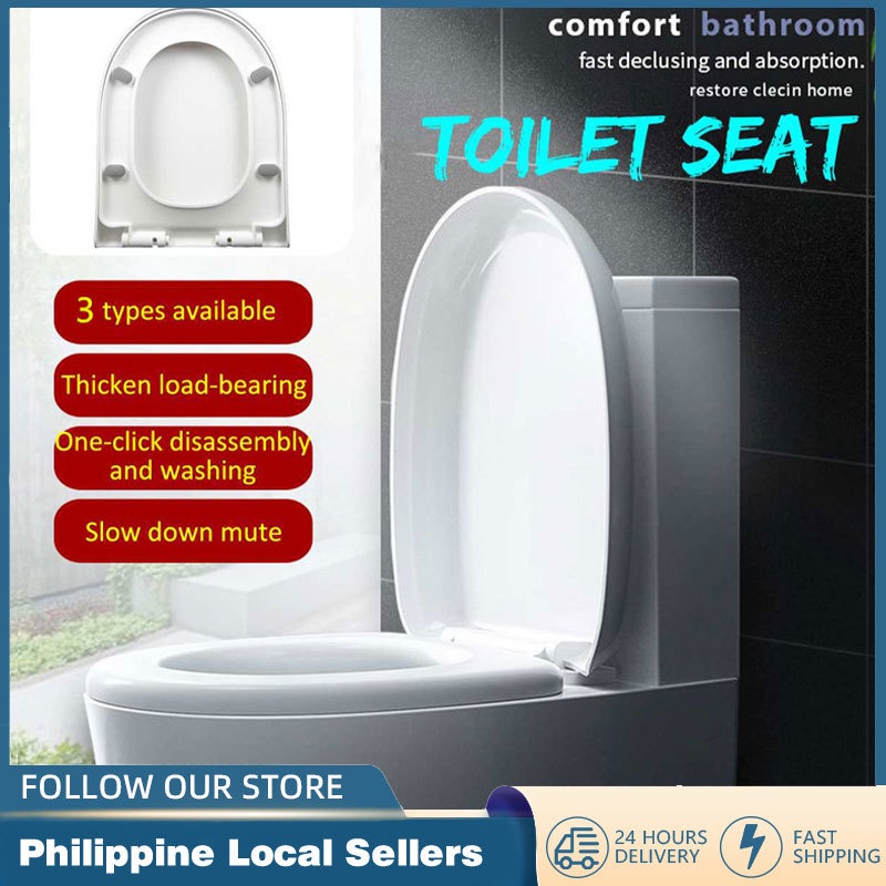 【Philippine cod】 Universal SlowClose Toilet Seat Lid Cover Set U/O/V