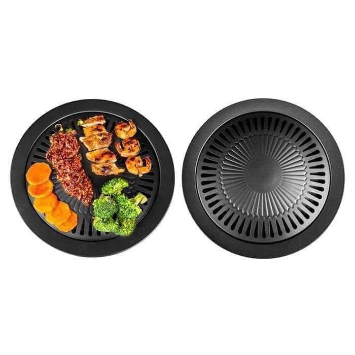 Round Iron Korean BBQ Grill Plate Barbecue NonStick Shopee Philippines