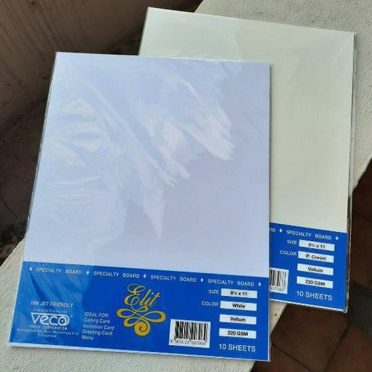 Elit Vellum Specialty Board White/Colored (220 gsm) Shopee Philippines