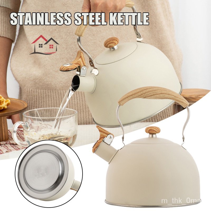 COD Stainless Steel Kettle for All Stoves 2.5L Water Pot with Whistle
