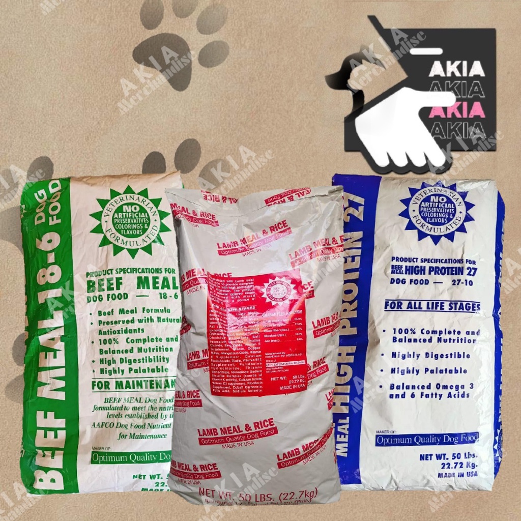 OPTIMA Dry Dog Food High Protein / Lamb & Rice / Beef Meal (22.7kg