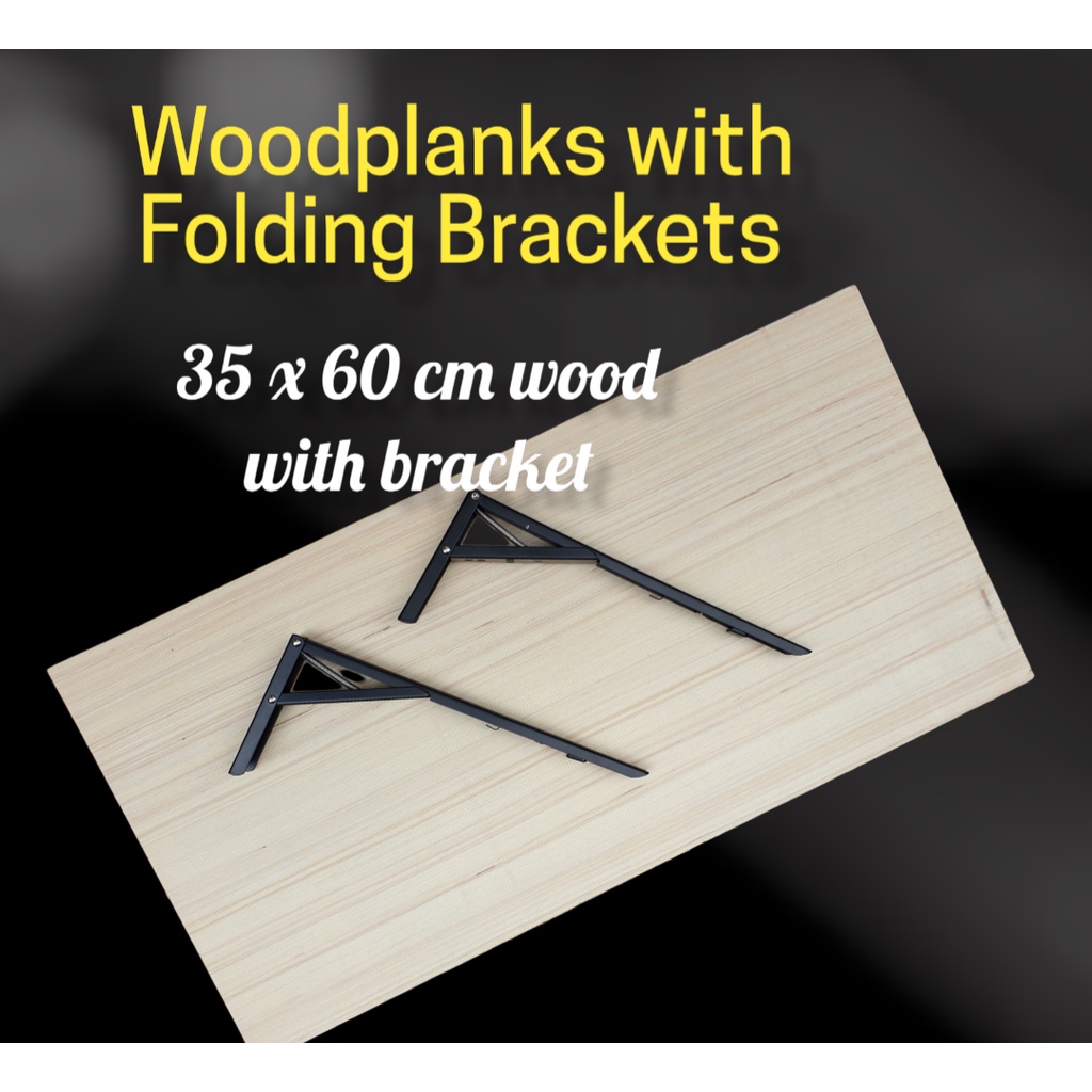 35 x 60 cm Wood with 2pcs Folding Bracket Plyboard Shelves DIY Wall