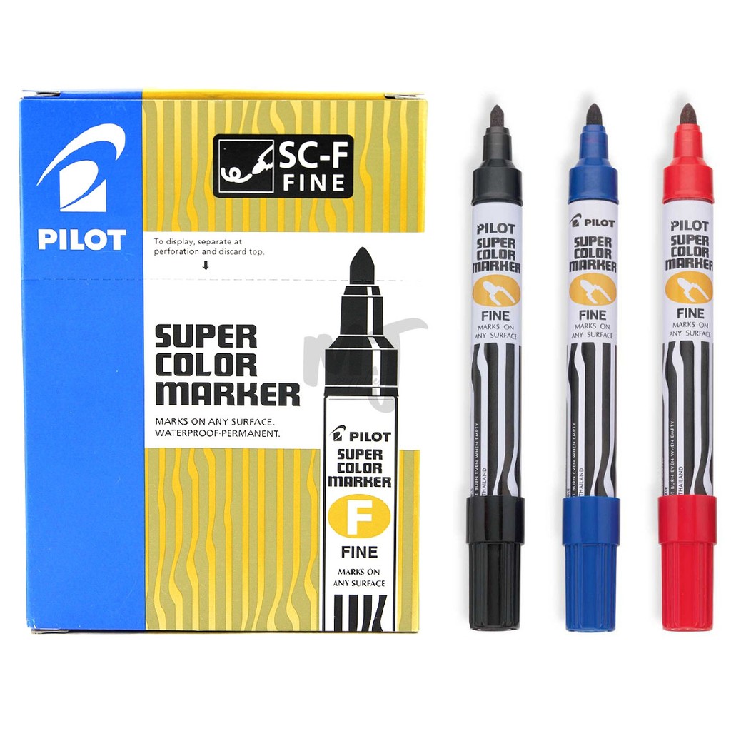 2 PCS. Pilot Super Color Permanent Marker FINE and BROAD (pentel pen