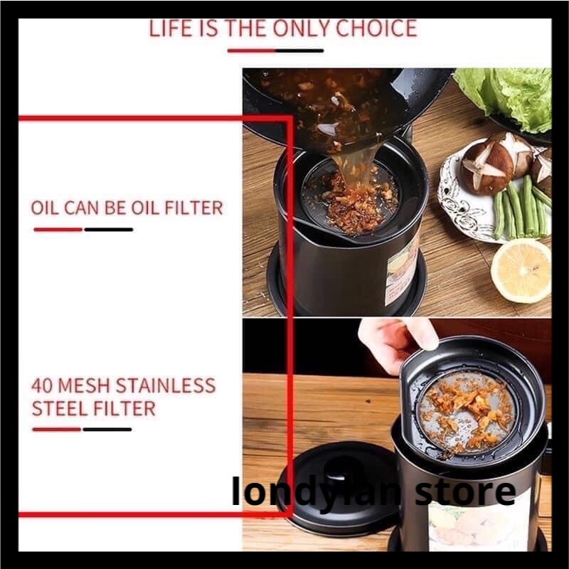 Cooking Oil Storage Grease Keeper Oil Pot Container Leakproof Fried