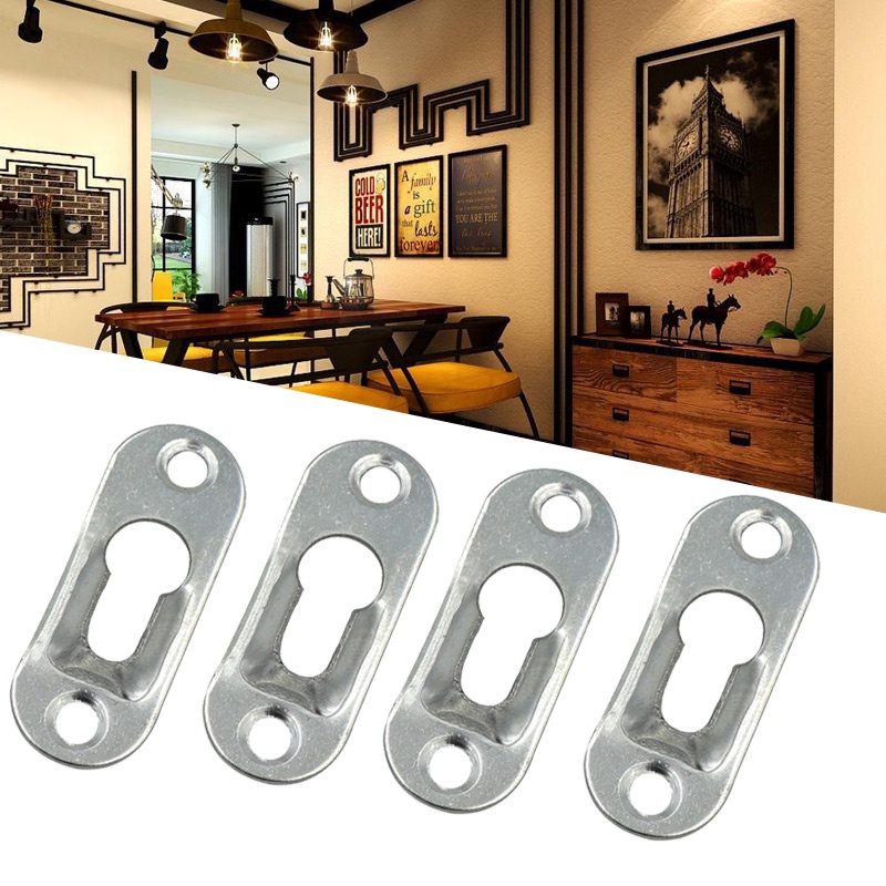 20PCS Picture Hanger Metal Keyhole Hanger Fasteners Flush Mount For Picture Frames Mirrors