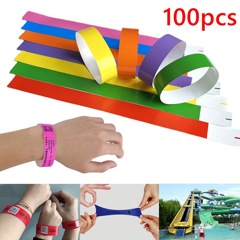 100pcs events wristband sticker disposable wrist hand paper tag
