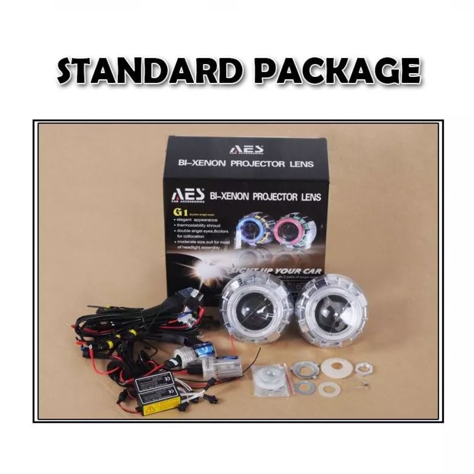 AES PROJECTOR double angel eyes projector kit 2.5inch Bixenon
