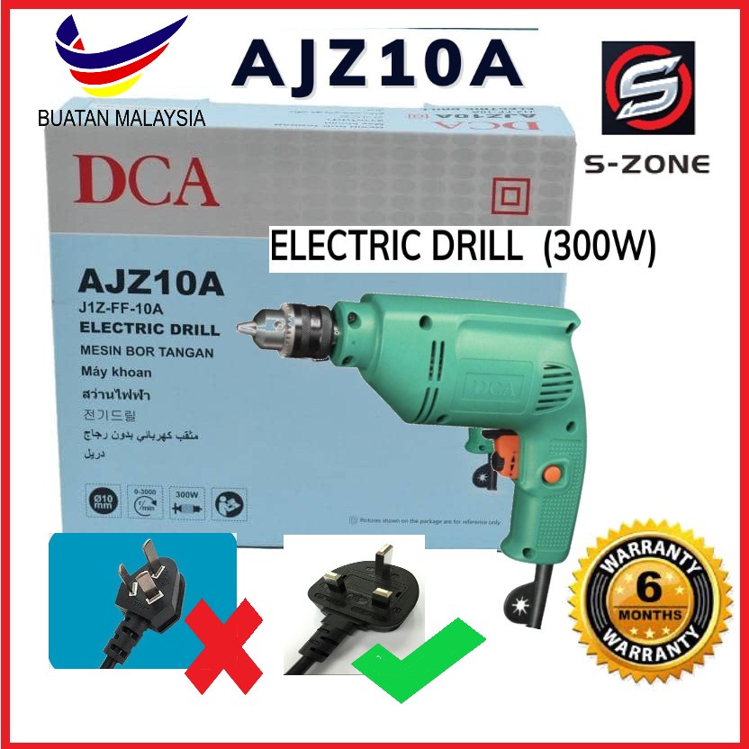 SZONE DCA Electric Drill 300W Variable Speed AJZ10A ( Malaysia Spec