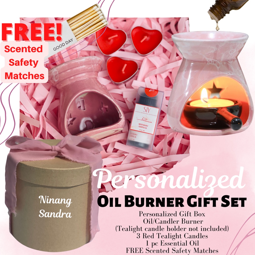 Personalized Gift Set Oil Candle Burner Essential Oil Christmas Scented