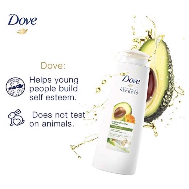 Dove Strengthening Ritual Shampoo Avocado, 400ml + Dove Conditioner