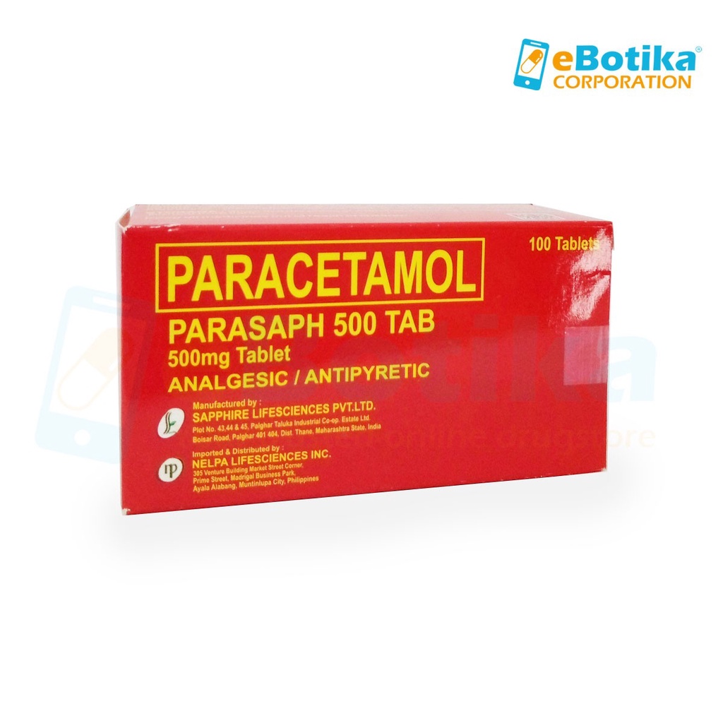 Paracetamol (Parasaph) 500mg Tablet / for Fever and Headache 100's