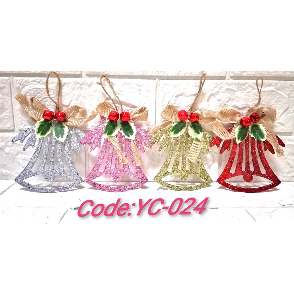 Christmas tree Plastic jingle bell ornaments pendants for Xmas decor 