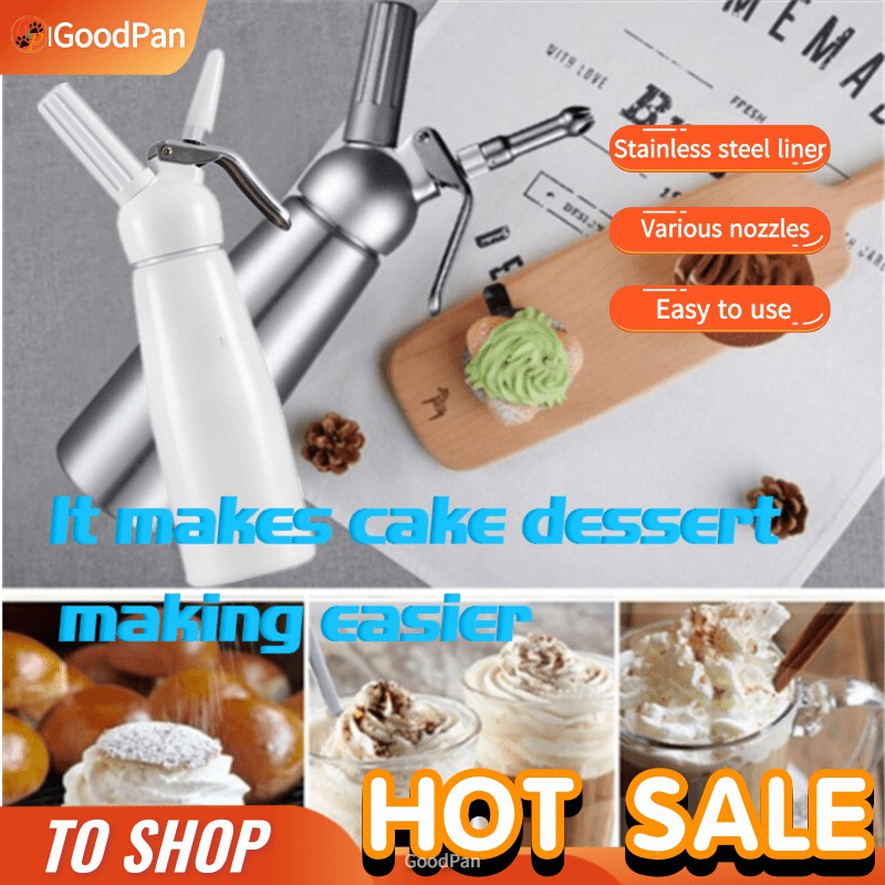Portable 500mL Aluminum Whipped Dessert Cream Butter Dispenser Whipped