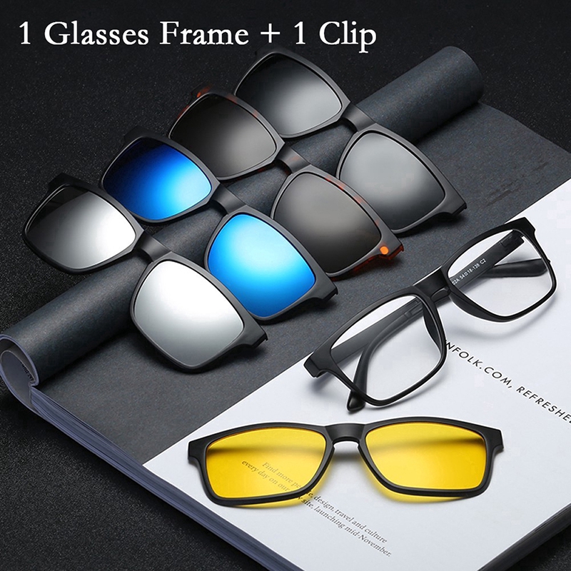 6 In 1 Custom Men Women Polarized Optical Sunglasses Clip