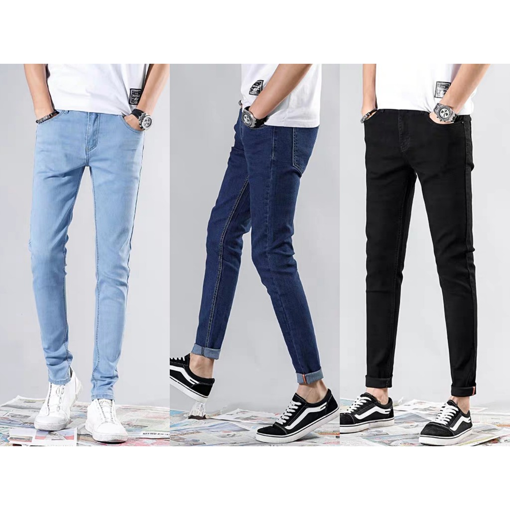 Men's Pants Navy Blue Strechable Jeans Skinny COD Shopee Philippines